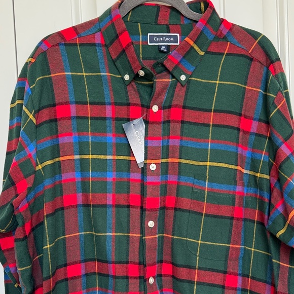 Club Room Men's Multicolor Plaid Button-Down Shirt - Picture 1 of 4
